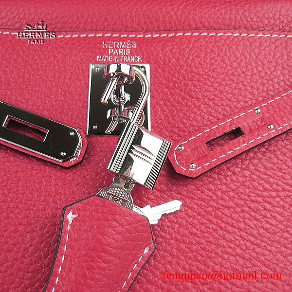 Hermes Kelly 32cm Togo Leather Bag Red 6108 Silver Hardware