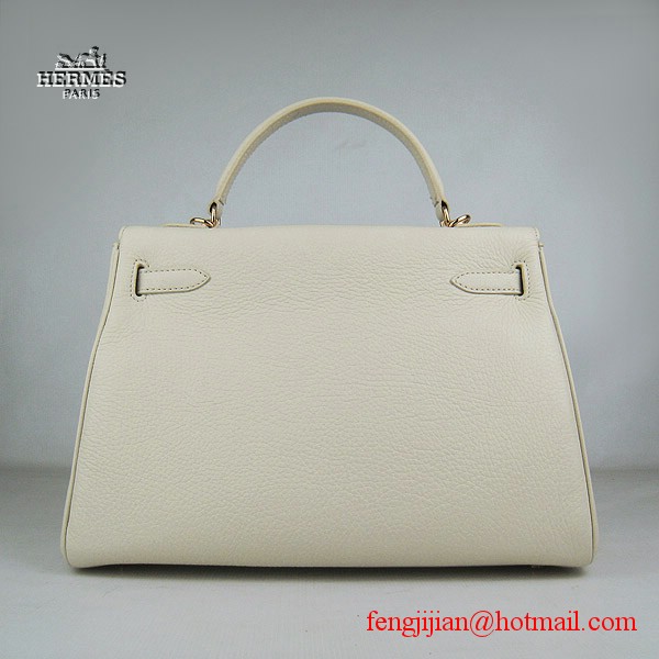 Hermes Kelly 32cm Togo Leather Bag Beige 6108 Gold Hardware