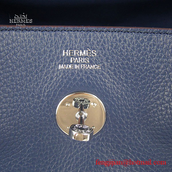 Hermes Women Shoulder Bag Dark Blue 6208