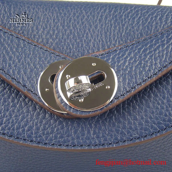 Hermes Women Shoulder Bag Dark Blue 6208