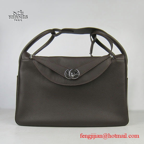 Hermes Women Shoulder Bag Dark Coffee 6208