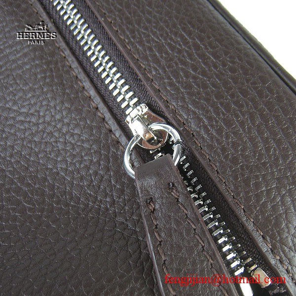 Hermes Women Shoulder Bag Dark Coffee 6208