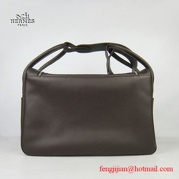 Hermes Women Shoulder Bag Dark Coffee 6208