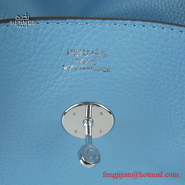 Hermes Women Shoulder Bag Light Blue 6208