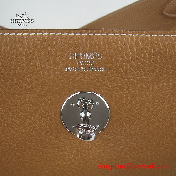 Hermes Women Shoulder Bag Light Coffee 6208