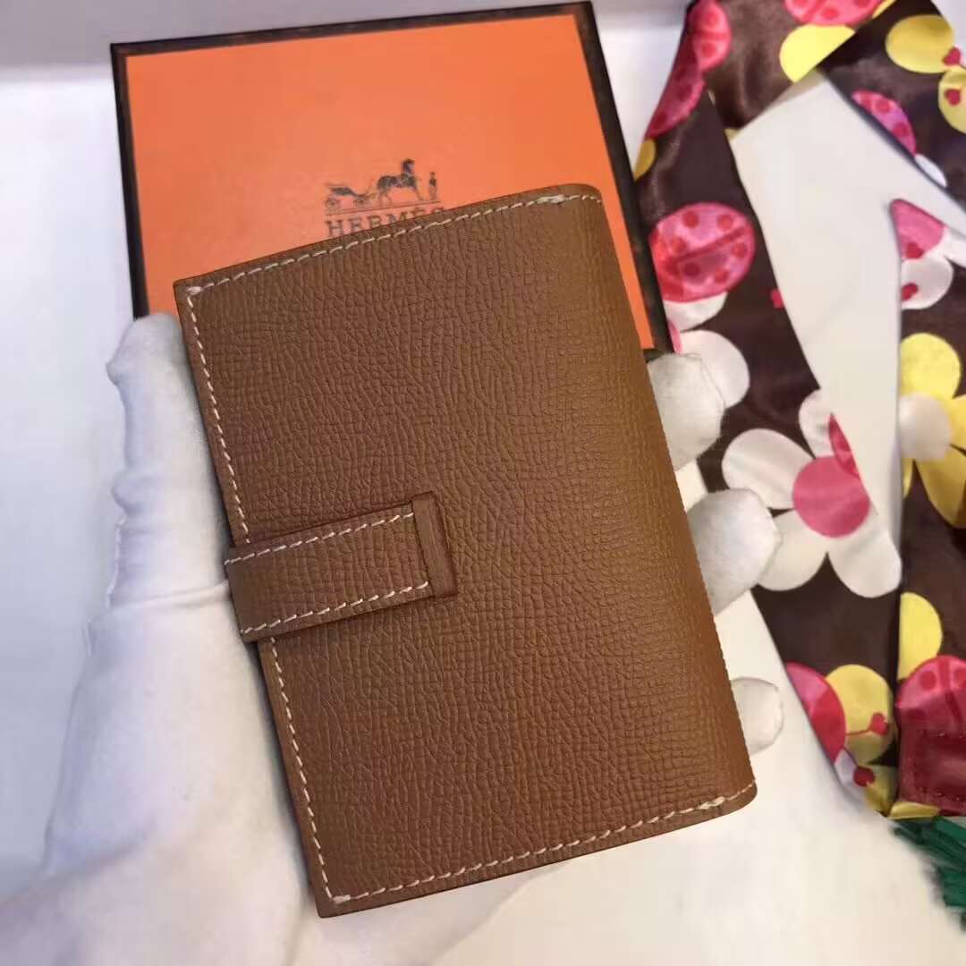 Hermes Bastia Epsom card case H2238 Brown