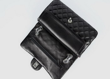 Chanel 2.55 Quilted Flap Handbag A1112 Black with Silver Hardware